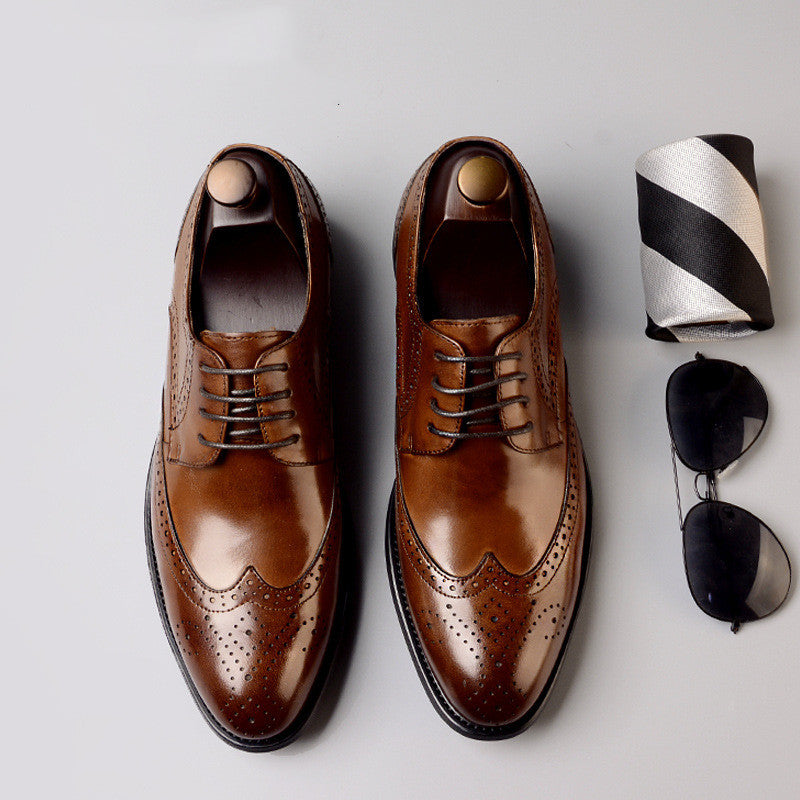 Men's Genuine Leather Brogue Dress Shoes (Spring Collection)