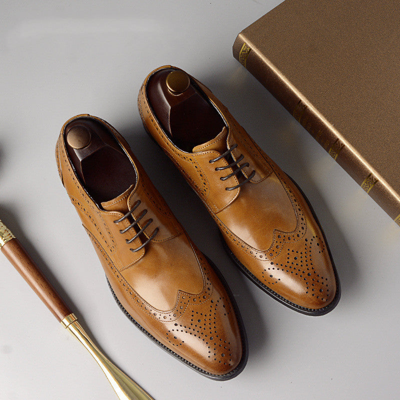 Men's Genuine Leather Brogue Dress Shoes (Spring Collection)