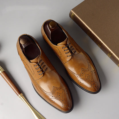 Men's Genuine Leather Brogue Dress Shoes (Spring Collection)