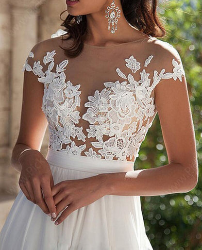 New Women's Sleeveless Solid Color Lace Split Dress